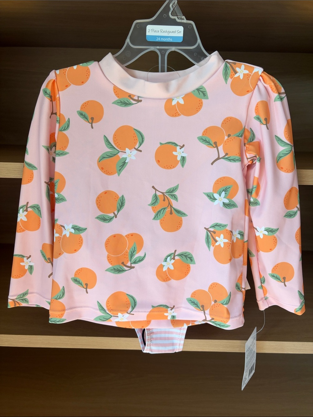 ✨$15✨🍊Hudson Baby 2-Piece Swim Rashguard Set | Citrus Orange | 24m  NWT